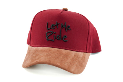 Brown Suede & Maroon - Let Me Ride Hat